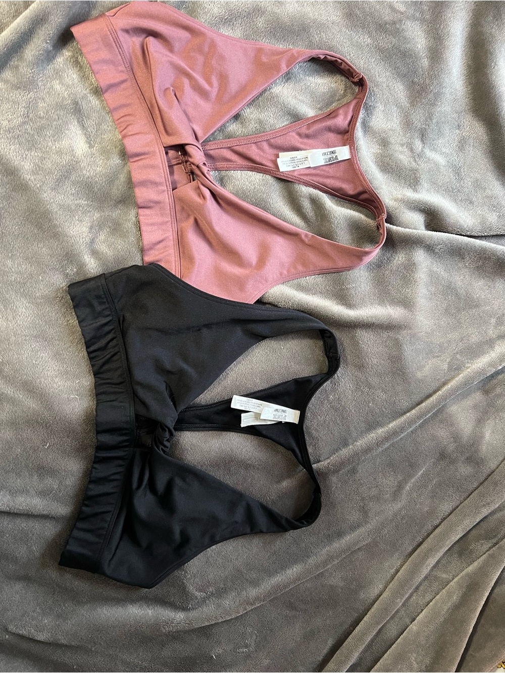 PINK Victoria's Secret Racerback Swim Tops - Mauve and Black